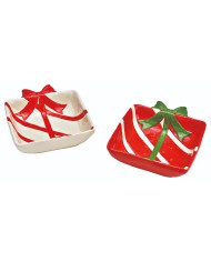 Ciotola "pacco regalo", ceramica, 21x6x25 cm col. ass (il prezzo fa riferimento al singolo pezzo)