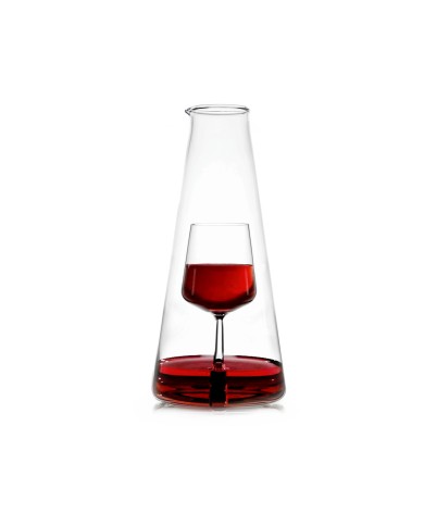 Caraffa con calice decanter, vetro, ichendorf, h. 25 cm, diam. 11 cm, 110 cl