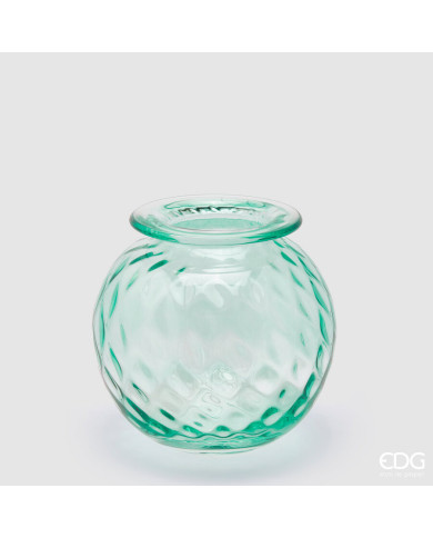 Vaso opium, vetro, alt. 19 cm, diam. 20 cm, col. turchese