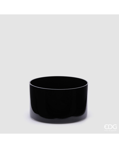 Vaso cilindro, vetro, alt. 12 cm, diam. 20.5 cm col. nero