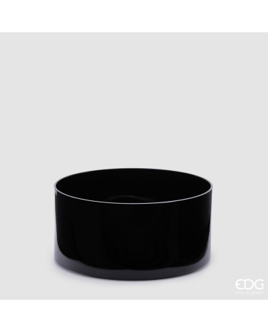 Vaso cilindro, vetro, alt. 12 cm, diam. 25 cm col. nero Vaso cilindro, vetro, alt. 12 cm, diam. 25 cm col. nero