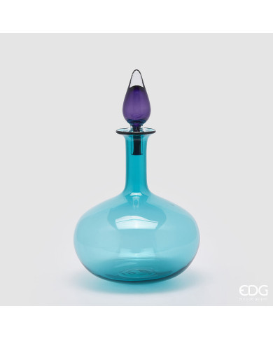 Vaso con tappo, vetro, alt. 46 cm, diam. 26.5 cm, col. azzurro Vaso con tappo, vetro, alt. 46 cm, diam. 26.5 cm, col. azzurro