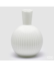 Vaso Ampolla, vetro, alt. 48 cm, diam. 34 cm, col. bianco