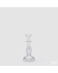 Portacandela Crystal sinuoso, alt. 21 cm, diam. 10 cm, col. trasparente