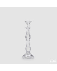 Portacandela Crystal sinuoso , alt. 31 cm, d.10 cm, col. trasparente