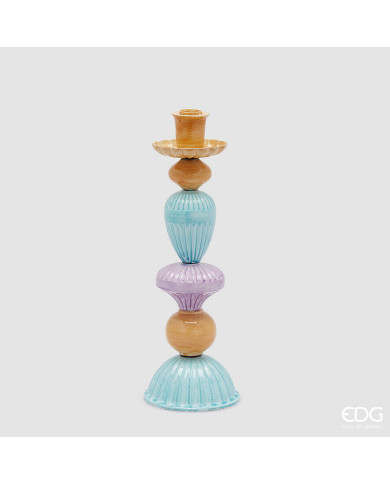 Portacandela Colormix, alt. 35 cm, diam. 13 cm, col. multi
