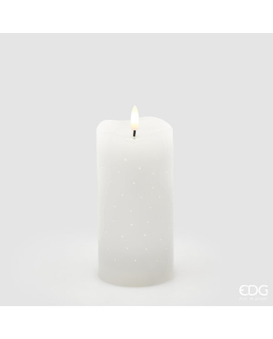 Candela led Starry moccolo, alt. 15 cm, diam. 7.5 cm, ip 20, col. avorio