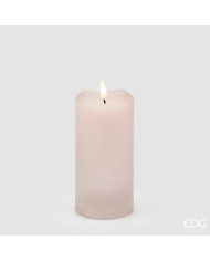 Candela led Starry moccolo, alt. 15 cm, diam. 7.5 cm, ip 20, col. rosa chiaro