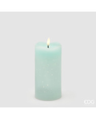 Candela led Starry moccolo, alt. 15 cm, diam. 7.5 cm, ip 20, col. verde chiaro