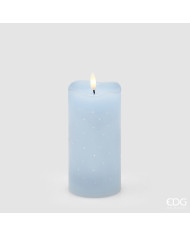 Candela led Starry moccolo, alt. 15 cm, diam. 7.5 cm, ip 20, col.blu chiaro