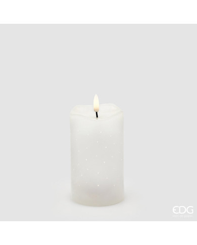 Candela led Starry moccolo, alt. 12.5 cm, diam. 7.5 cm, ip 20, col.avorio