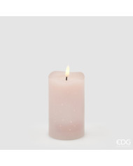 Candela led Starry moccolo, alt. 12.5 cm, diam. 7.5 cm, ip 20, col.rosa chiaro
