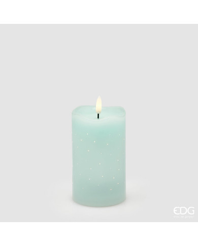Candela led Starry moccolo, alt. 12.5 cm, diam. 7.5 cm, ip 20, col. verde chiaro