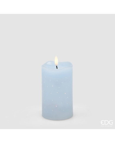 Candela led Starry moccolo, alt. 12.5 cm, diam. 7.5 cm, ip 20, col. blu chiaro