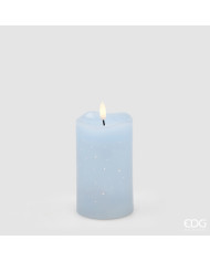 Candela led Starry moccolo, alt. 12.5 cm, diam. 7.5 cm, ip 20, col. blu chiaro