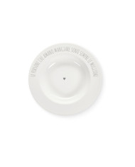Piatto fondo My home con dedica ceramica 21.6x10.3x3 cm col. bianco