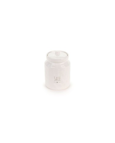 Barattolo "CAFFE'" o "ZUCCHERO" o "SALE'" dolomite, ceramica, con guarnizione 16.5 cm col. bianco