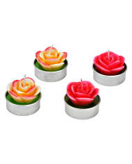tea light candelina,rosa, cera, 2 versioni assortite, 4x4 cm, il prezzo fa riferimento alla singola candelina