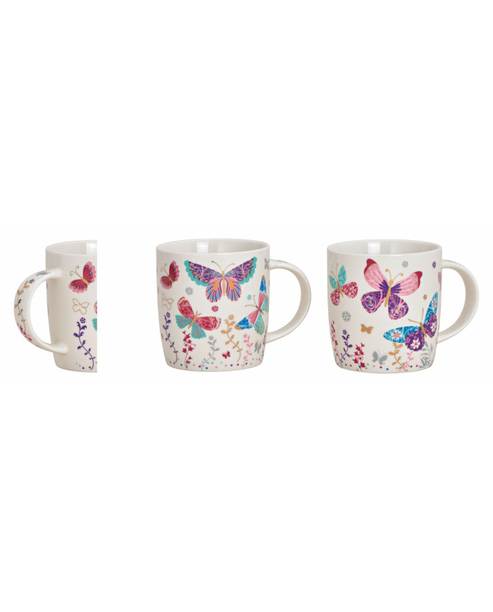 Tazza con farfalle, ceramica, 2 versioni, 270 ml (il prezzo fa riferimento alla singola tazza)