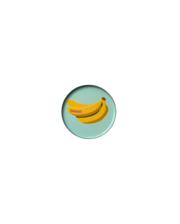 Piatto vetro "bananas", turchese, 12,7x0,9x12,7 cm