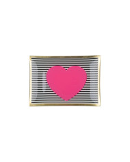 Piatto vetro "cuore", multicolore, 10x0,8x14,2 cm