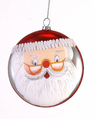 Medaglione in vetro Babbo natale, diam. 12 cm,