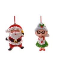Babbo Natale e mamma natale da appendere, 8 cm, 2 ass. (il prezzo fa riferimento al singolo soggetto)
