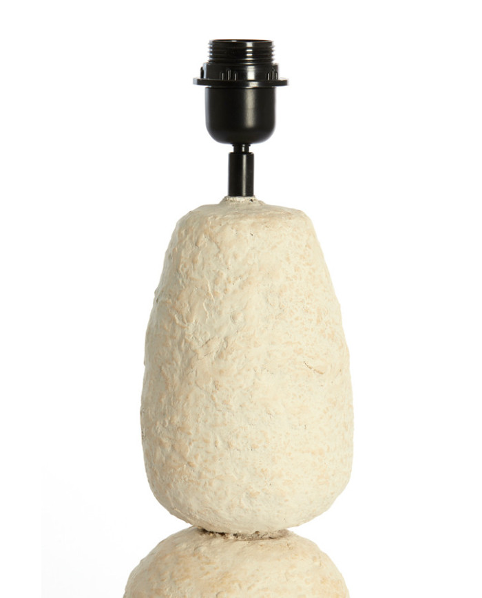 Base lampada Marree effetto pietra, col. crema dia. 22 cm, h. 52 cm, cartapesta e polistirolo