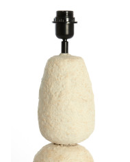 Base lampada Marree effetto pietra, col. crema dia. 22 cm, h. 52 cm, cartapesta e polistirolo