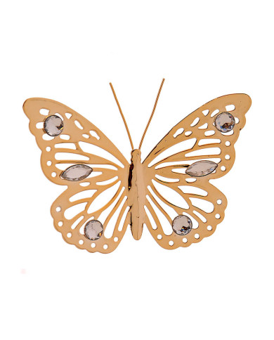 Farfalla in metallo con clip, col. oro, 14.90 cm Farfalla in metallo con clip, col. oro, 14.90 cm