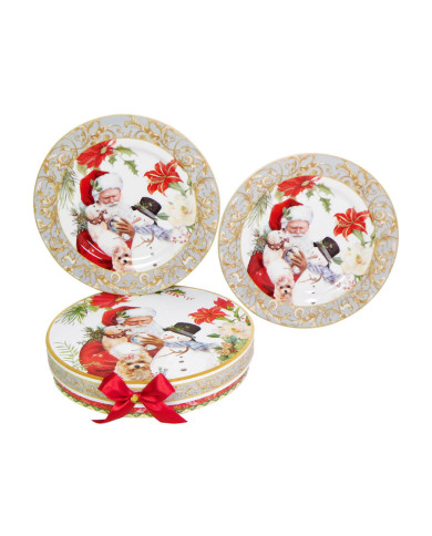 Piatto natalizio per dolci in scatola regalo, diam. 20 cm Piatto natalizio per dolci in scatola regalo, diam. 20 cm