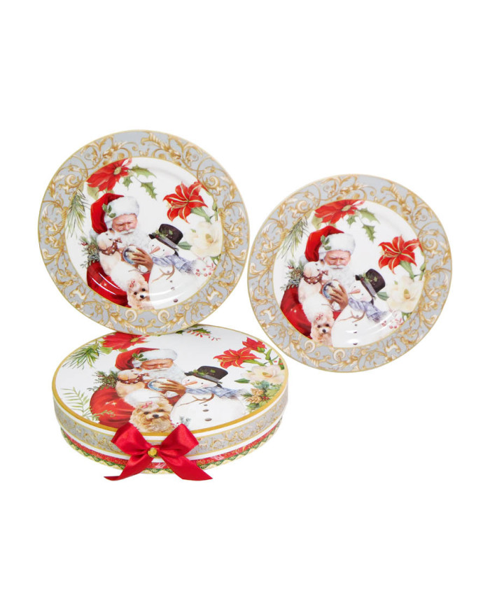 Piatto natalizio per dolci in scatola regalo, diam. 20 cm Piatto natalizio per dolci in scatola regalo, diam. 20 cm