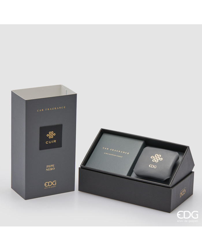 Profumatore per auto Cuir, 10 ml, con 2 ricariche profumazione Pepe nero, col. grigio fumo