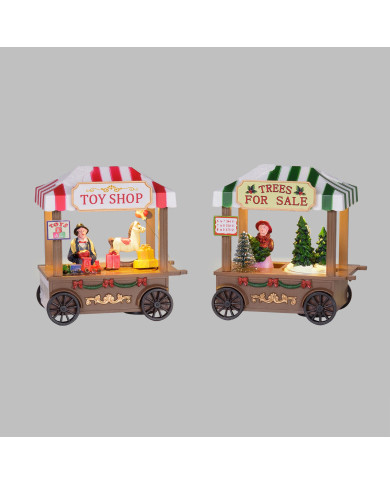 paesaggio carrello mercatino "toy shop" o "trees for sale", 13x7.5 cm, led,( il prezzo fa riferimento al singolo articolo) paesaggio carrello mercatino "toy shop" o "trees for sale", 13x7.5 cm, led,( il prezzo fa riferimento al singolo articolo)