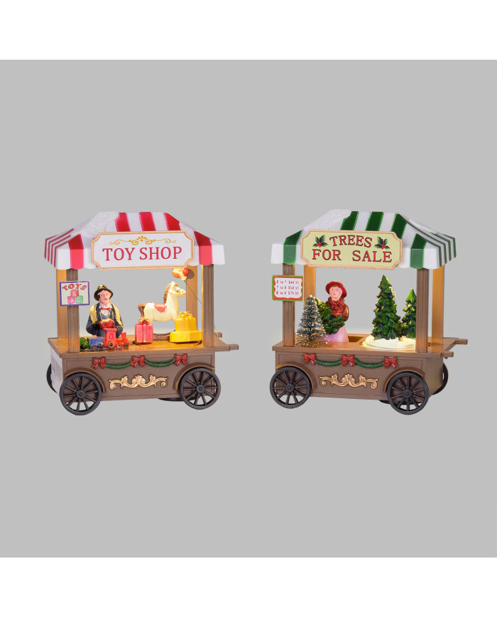 paesaggio carrello mercatino "toy shop" o "trees for sale", 13x7.5 cm, led,( il prezzo fa riferimento al singolo articolo) paesaggio carrello mercatino "toy shop" o "trees for sale", 13x7.5 cm, led,( il prezzo fa riferimento al singolo articolo)