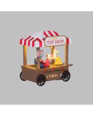 paesaggio carrello mercatino "toy shop" o "trees for sale", 13x7.5 cm, led,( il prezzo fa riferimento al singolo articolo)