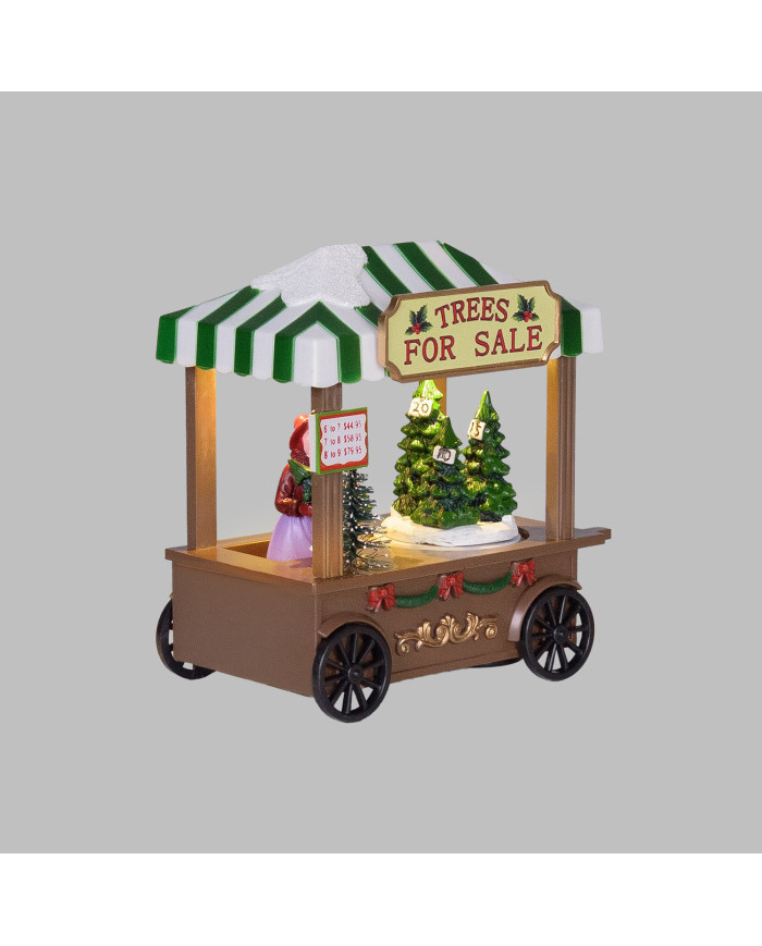 paesaggio carrello mercatino "toy shop" o "trees for sale", 13x7.5 cm, led,( il prezzo fa riferimento al singolo articolo)