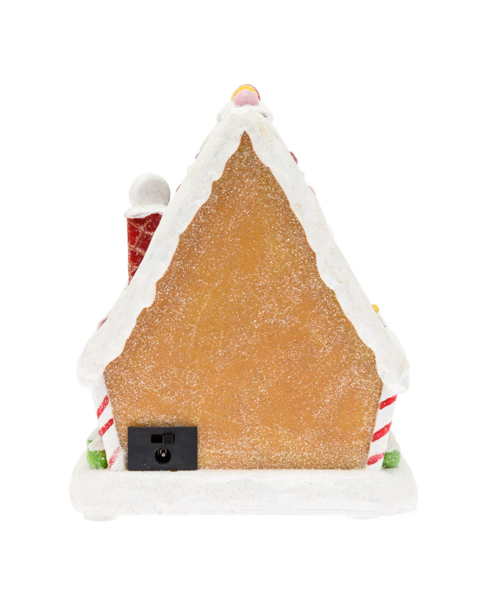Villaggio "casa di marzapane", h. 18 cm, con luci movimento e musica disattivabile