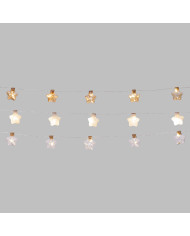 Catena 12 stelle in vetro , diam. 35mm,  lumg. 1.1 m, 3 modelli disponibili (il prezzo fa riferimento al singolo articolo)