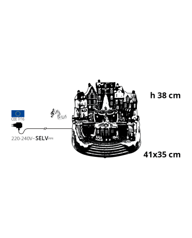 Villaggio "stazione con trenino e albero di natale gigante" rotante, con musica disattivabile e led, 4138 cm Villaggio "stazione con trenino e albero di natale gigante" rotante, con musica disattivabile e led, 4138 cm