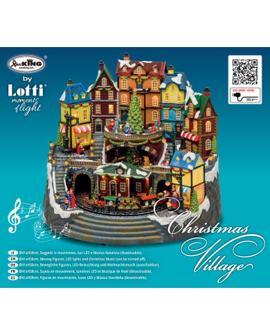 Villaggio "stazione con trenino e albero di natale gigante" rotante, con musica disattivabile e led, 4138 cm Villaggio "stazione con trenino e albero di natale gigante" rotante, con musica disattivabile e led, 4138 cm