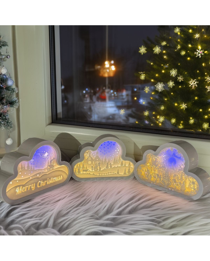 Nuvola luminosa , 20x13 cm, col. bianco, luce led calda, batterie 3xAA non incluse (il prezzo fa riferimento al singolo pezzo) Nuvola luminosa , 20x13 cm, col. bianco, luce led calda, batterie 3xAA non incluse (il prezzo fa riferimento al singolo pezzo)
