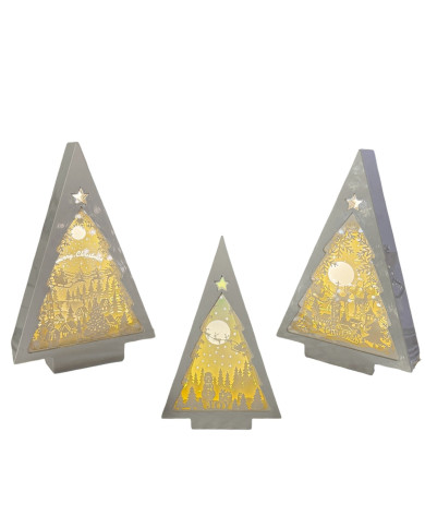 Albero luminoso, led caldo, bianco, 16x25 cm, batterie 3xaa non incluse (il prezzo fa riferimento al singolo articolo) Albero luminoso, led caldo, bianco, 16x25 cm, batterie 3xaa non incluse (il prezzo fa riferimento al singolo articolo)