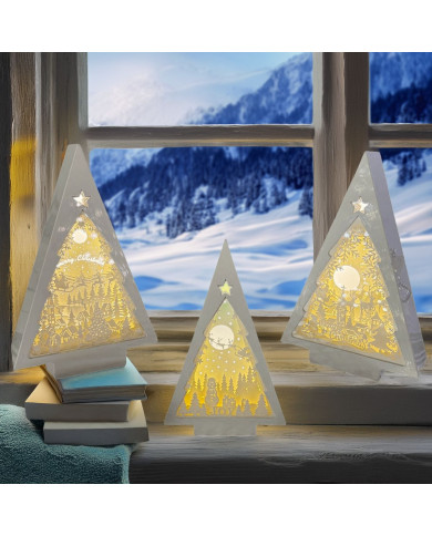 Albero luminoso, led caldo, bianco, 16x25 cm, batterie 3xaa non incluse (il prezzo fa riferimento al singolo articolo) Albero luminoso, led caldo, bianco, 16x25 cm, batterie 3xaa non incluse (il prezzo fa riferimento al singolo articolo)