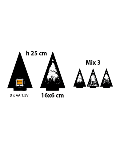 Albero luminoso, led caldo, bianco, 16x25 cm, batterie 3xaa non incluse (il prezzo fa riferimento al singolo articolo) Albero luminoso, led caldo, bianco, 16x25 cm, batterie 3xaa non incluse (il prezzo fa riferimento al singolo articolo)
