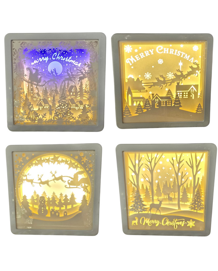 quadro luminoso, bianco, led caldo, 16x16 cm, 4 vers. disponibili, batt. 3xaa non incluse (il prezzo fa rif. al singolo articolo quadro luminoso, bianco, led caldo, 16x16 cm, 4 vers. disponibili, batt. 3xaa non incluse (il prezzo fa rif. al singolo articolo