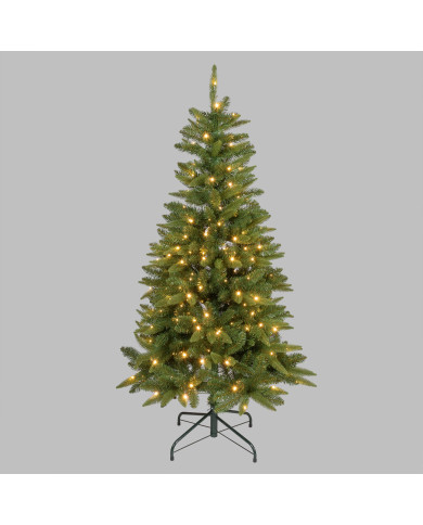 Abete slim realizzato in pvc+pe, altezza  150 cm, con 200 led bianco caldo, diam. 81 cm Abete slim realizzato in pvc+pe, altezza  150 cm, con 200 led bianco caldo, diam. 81 cm