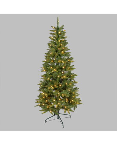 Abete slim realizzato in pvc+pe, alt. 180 cm, con 300 led bianco caldo, diam. 86 cm Abete slim realizzato in pvc+pe, alt. 180 cm, con 300 led bianco caldo, diam. 86 cm