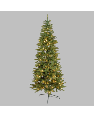 Abete slim realizzato in pvc+pe, altezza  210 cm, con 400 led bianco caldo, diam. 92 cm Abete slim realizzato in pvc+pe, altezza  210 cm, con 400 led bianco caldo, diam. 92 cm