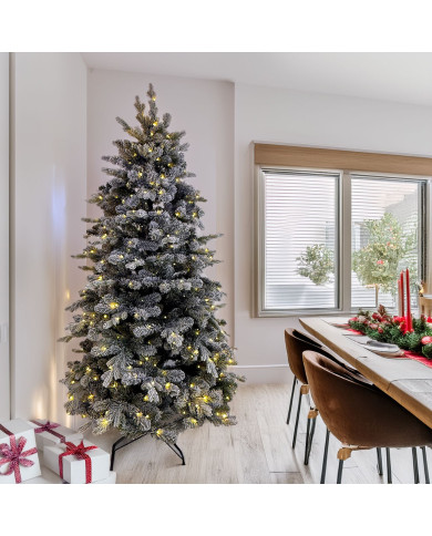 Abete realizzato in pvc+pe, altezza  210 cm, con 500 led bianco caldo, diam. 117 cm Abete realizzato in pvc+pe, altezza  210 cm, con 500 led bianco caldo, diam. 117 cm